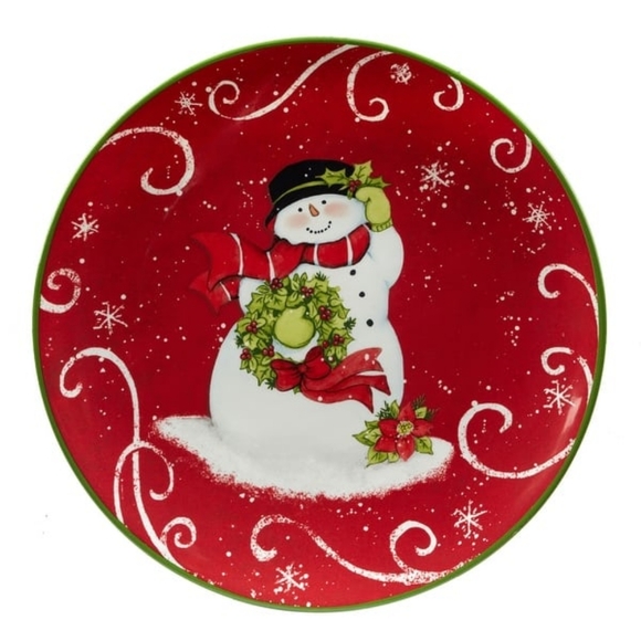 Certified International Holiday Magic Snowman 9" Dessert/Salad Plates, Set of 4 - Picture 5 of 7